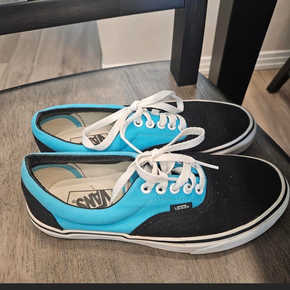 Vans Black and Teal Sneakers